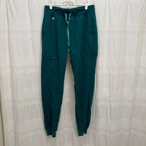 Figs Zamora Jogger Scrub Pants Hunter Green Womens XS Medical Nurse Uniform